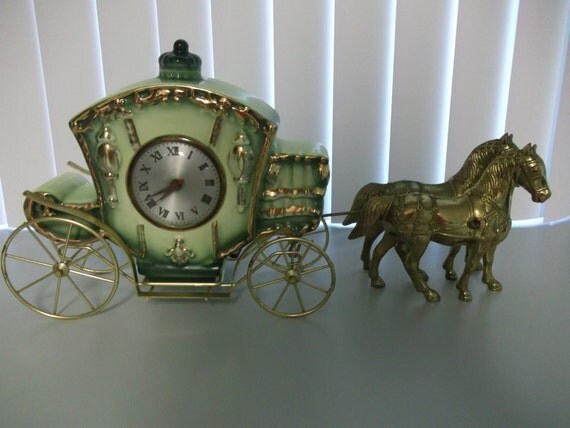 Two Horse and Carriage Electric Mantel Clock. by MyHouseVintage