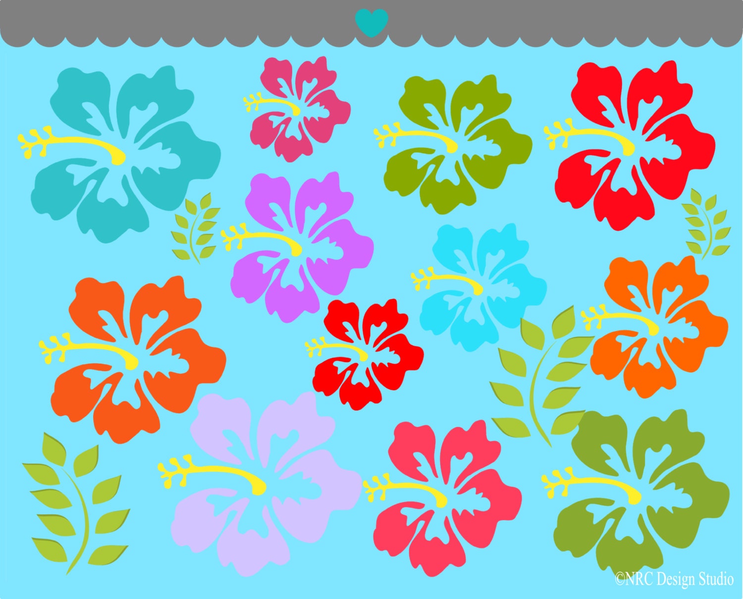 WINTER SALE - Summer Clip Art - Hawaiian Flowers Clip Art - Digital Hawaii Flowers Clipart Il_570xn