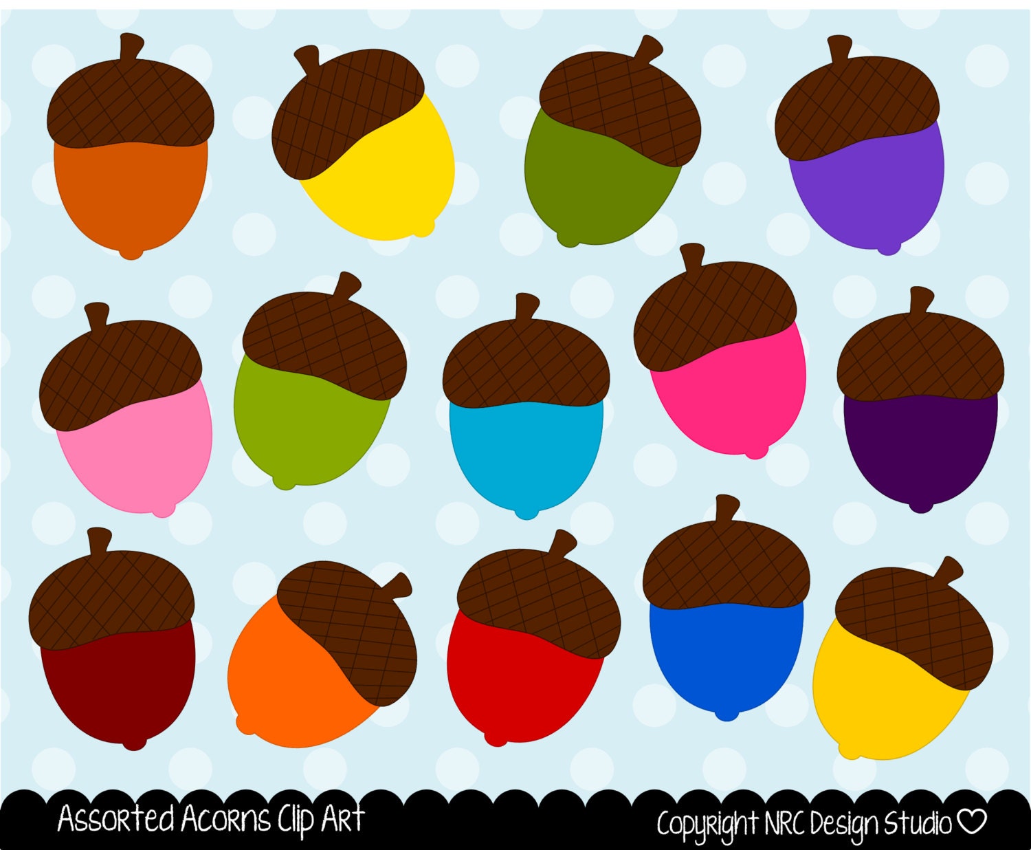WINTER SALE - Fall Clip Art - Assorted Acorns Clip Art - Digital Fall Acorn Clipart Il_570xn