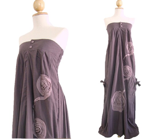 Purple Dress - Long dress, Purple Maxi Dress, Casual Summer Strapless ...
