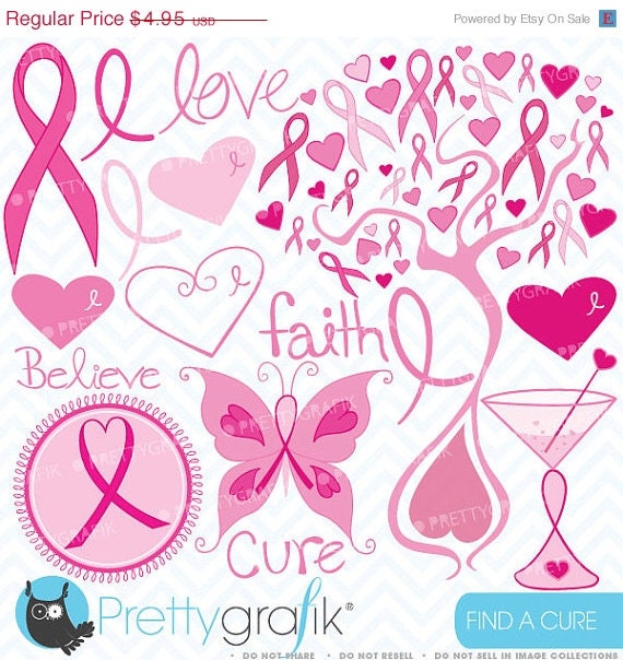 40% OFF SALE Breast cancer clipart commercial use, vector graphics, digital clip art, digital images - CL389 Il_570xn