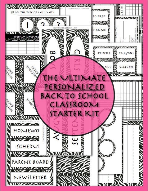 Back to School Kit - Teacher Classroom Starter Kit - Printable, PERSONALIZED, Custom - Classroom Organization Il_570xn