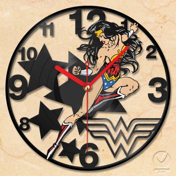 vinyl wall clock Wonder woman by Anantalo on Etsy