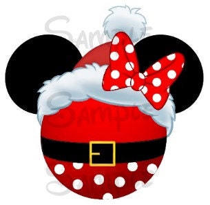 Santa Hat Minnie Head Digital Printable File Diy