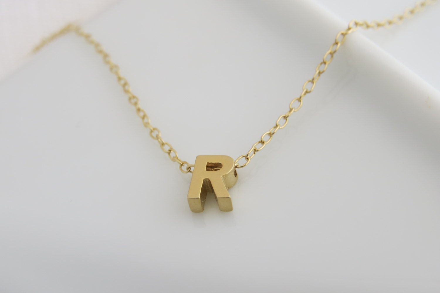Gold Initial Necklace - Gold Letter Necklace - Tiny Initial Necklace - Delicate Gold Necklace - Simple Gold Jewelry