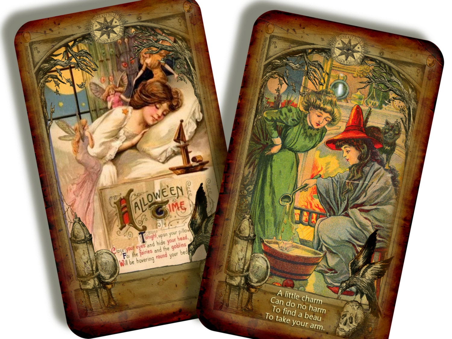 Vintage Halloween TREAT Cards from the Samhain Deck of the Bastard! - tarotbyseven