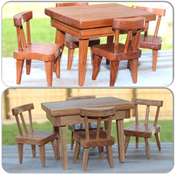 Items Similar To Handmade Miniature Table And Chairs On Etsy