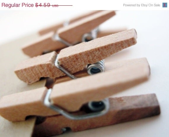 Cyber Week SALE 10% OFF 50 Mini Clothespins - all natural wood Il_570xn