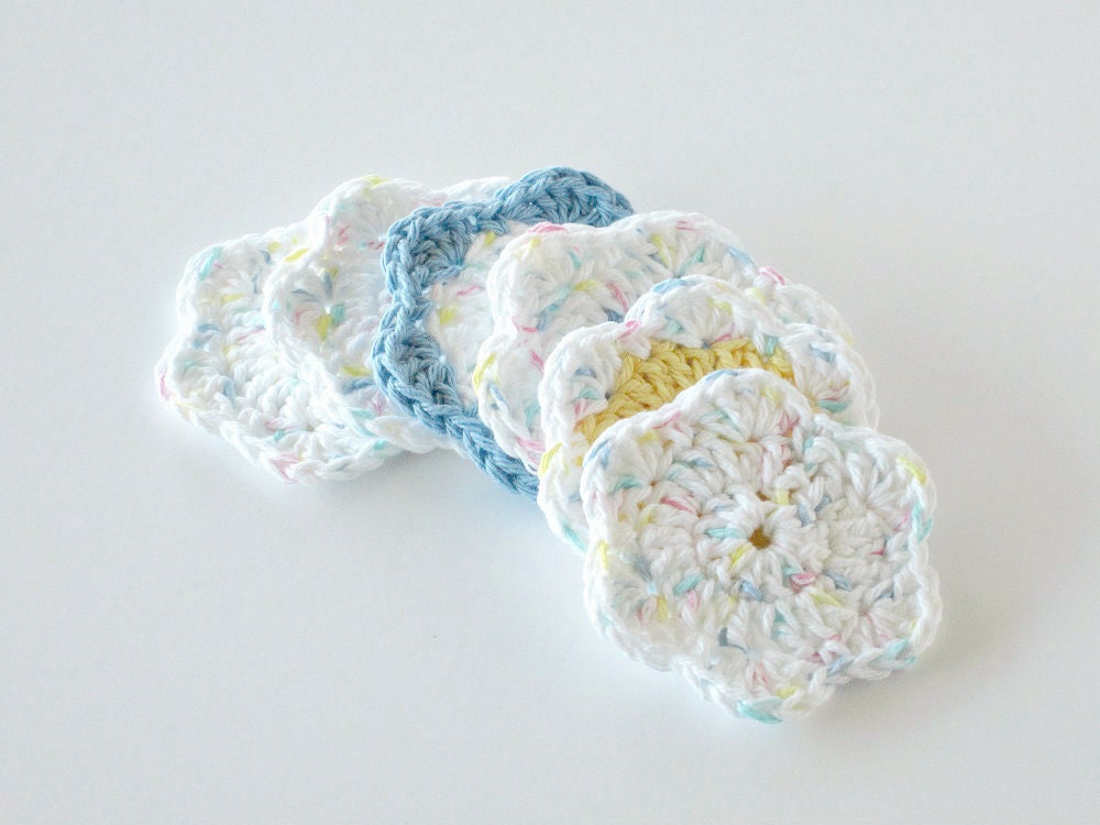 Crochet Face Scrubbies, Facial Cleansing Pads, Washcloth, Makeup Removers - GwensHomemadeGifts