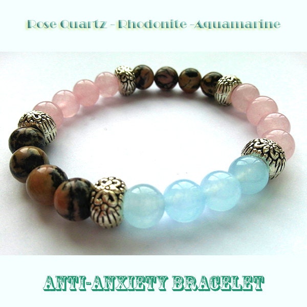 ANTIANXIETY Bracelet Made With Rhodonite by Lovebeyondthemoon