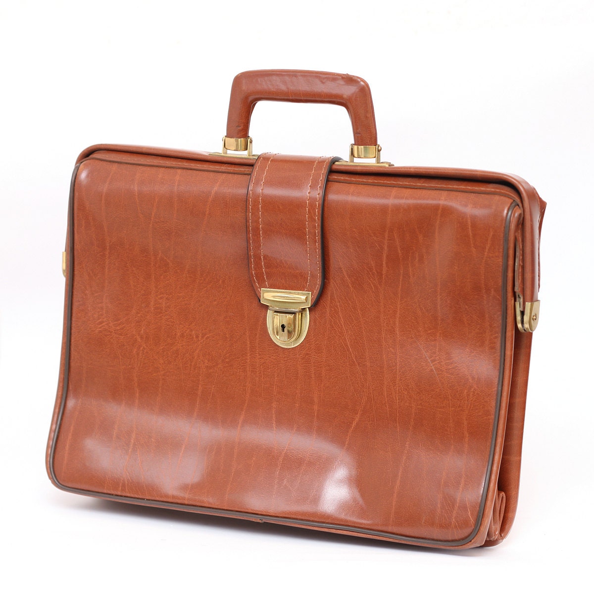 Vintage leather brown large bag Doctors by mmvintagestore on Etsy