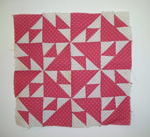 Vintage Pieced Quilt Block Flying Goose Pattern 1800s by Oquilty