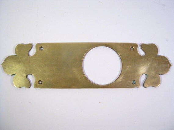 Brass Door Plate Door Knob Cover Plate by MonochromeVintage
