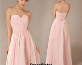 A-line Long Pink Bridesmaid Dress - Floor-length Cheap Bridesmaid Dress / Sweetheart Chiffon Bridesmaid Dresses - DressSister A-line Long Pink Bridesmaid Dress - Floor-length Cheap Bridesmaid Dress / Sweetheart Chiffon Bridesmaid Dresses - DressSister