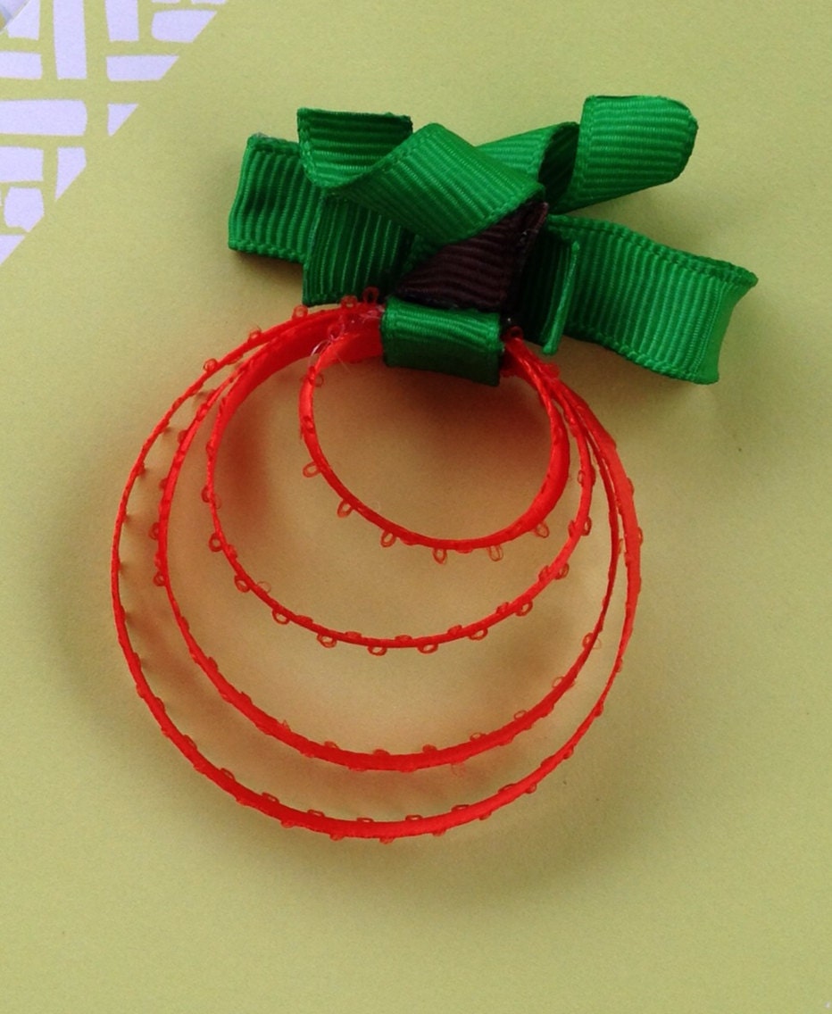 Items Similar To Pumpkin Hair Bow Clip Ribbon Sculpture On Etsy