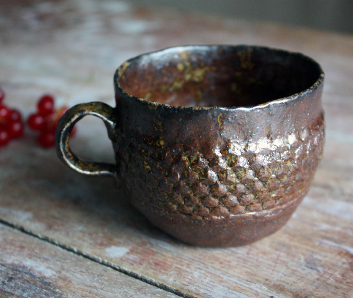 Small cup wood fired stoneware - StudioFragile