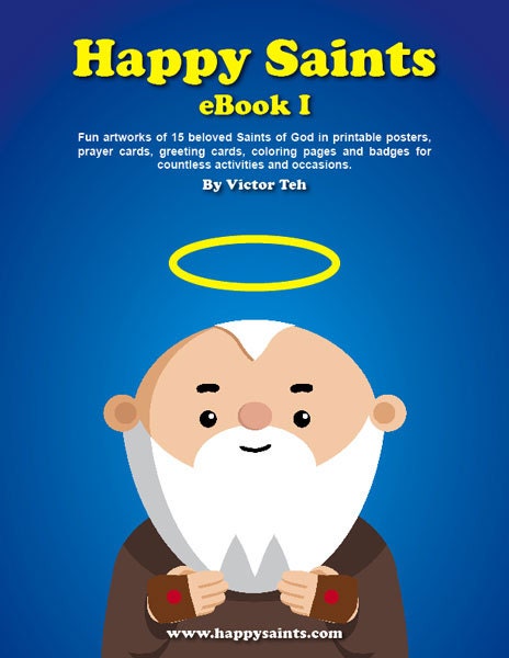 Catholic Saints Cartoons 1 PDF Printable Posters by HappySaints