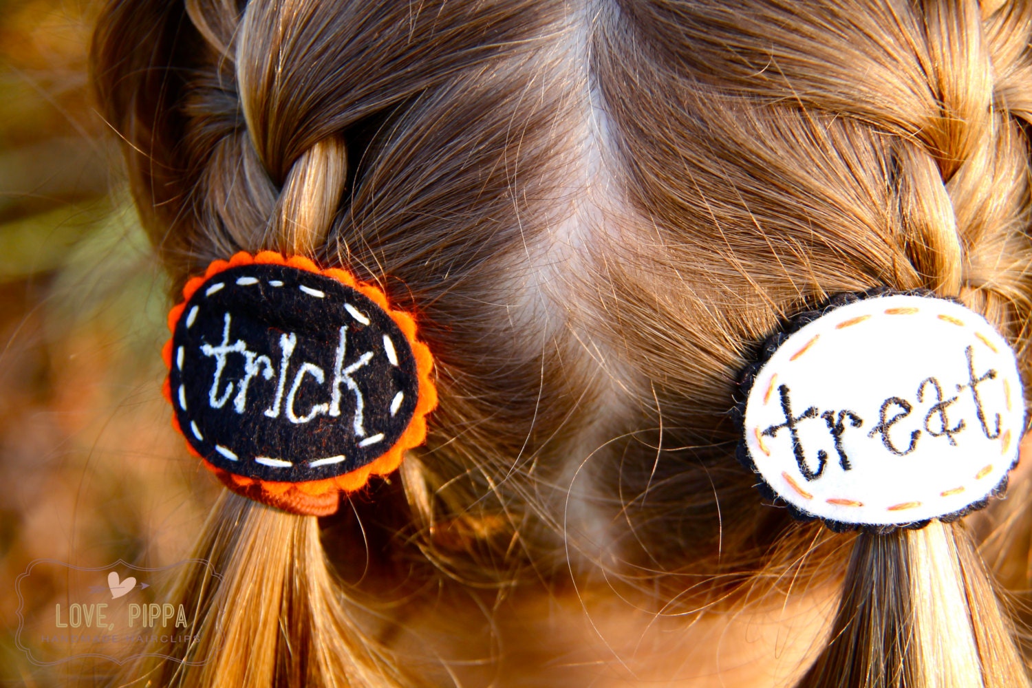 Halloween Trick or Treat Hairclip Set of 2