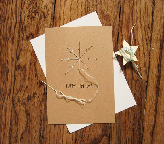 Snowflake holiday card embroidery DIY kit