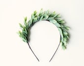 Leaf crown, boho goddess head piece, headband, Grecian-inspired head piece, green leaf crown - APHRODITE - whichgoose