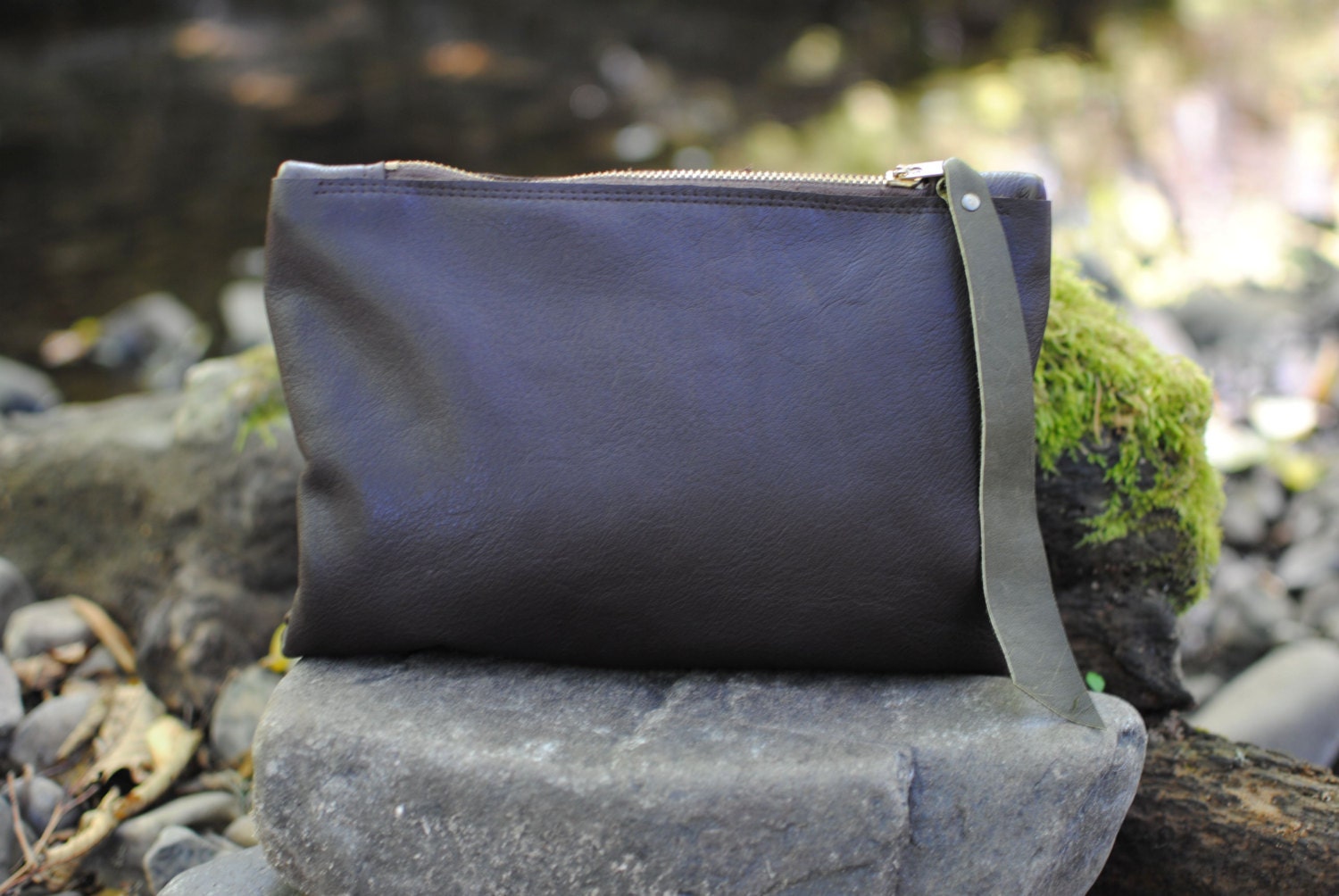 Walnut Brown Leather Clutch