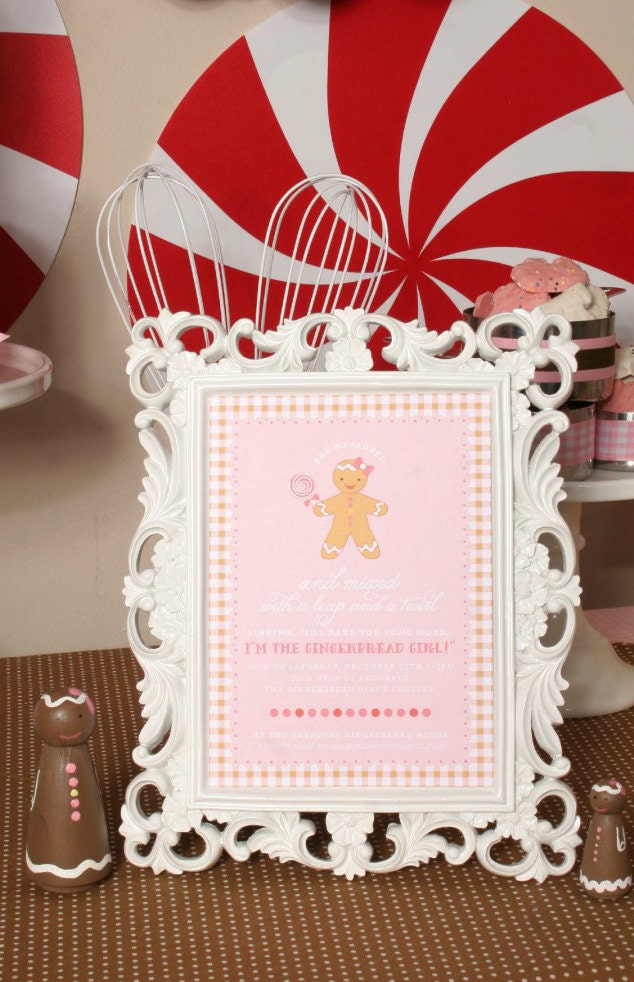 Gingerbread Girl - Cookie Exhange - Cookie Decoracting Party - Holiday Party Invitation Il_570xn