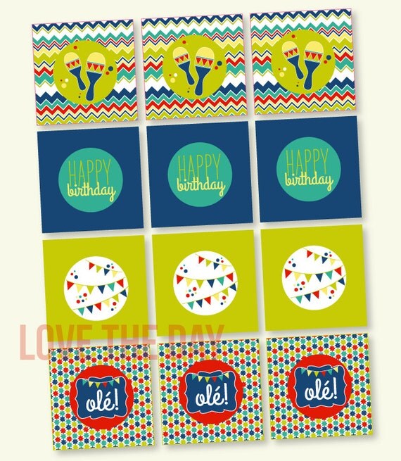 Fiesta PRINTABLE Party Tags by Love The Day Il_570xn