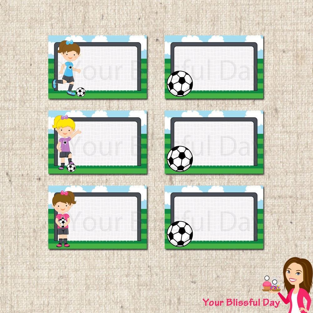 PRINTABLE Girl Soccer Label Tents Il_570xn