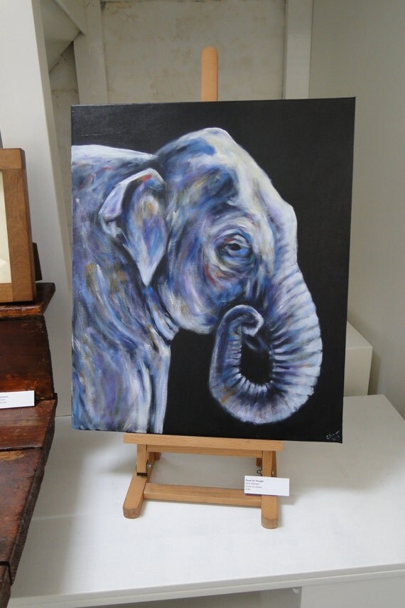 Elephant Art Painting Original Acrylic Painting on by ClareSherwen