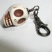Skull Zipper Pull Backpack Clip Day of the Dead Gunmetal Bone Color Magnesite Stone