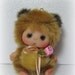 BEIGE Brown Hamster Mouse Baby, Cute Baby Doll, Decoration by Larysa Champagne made to order.