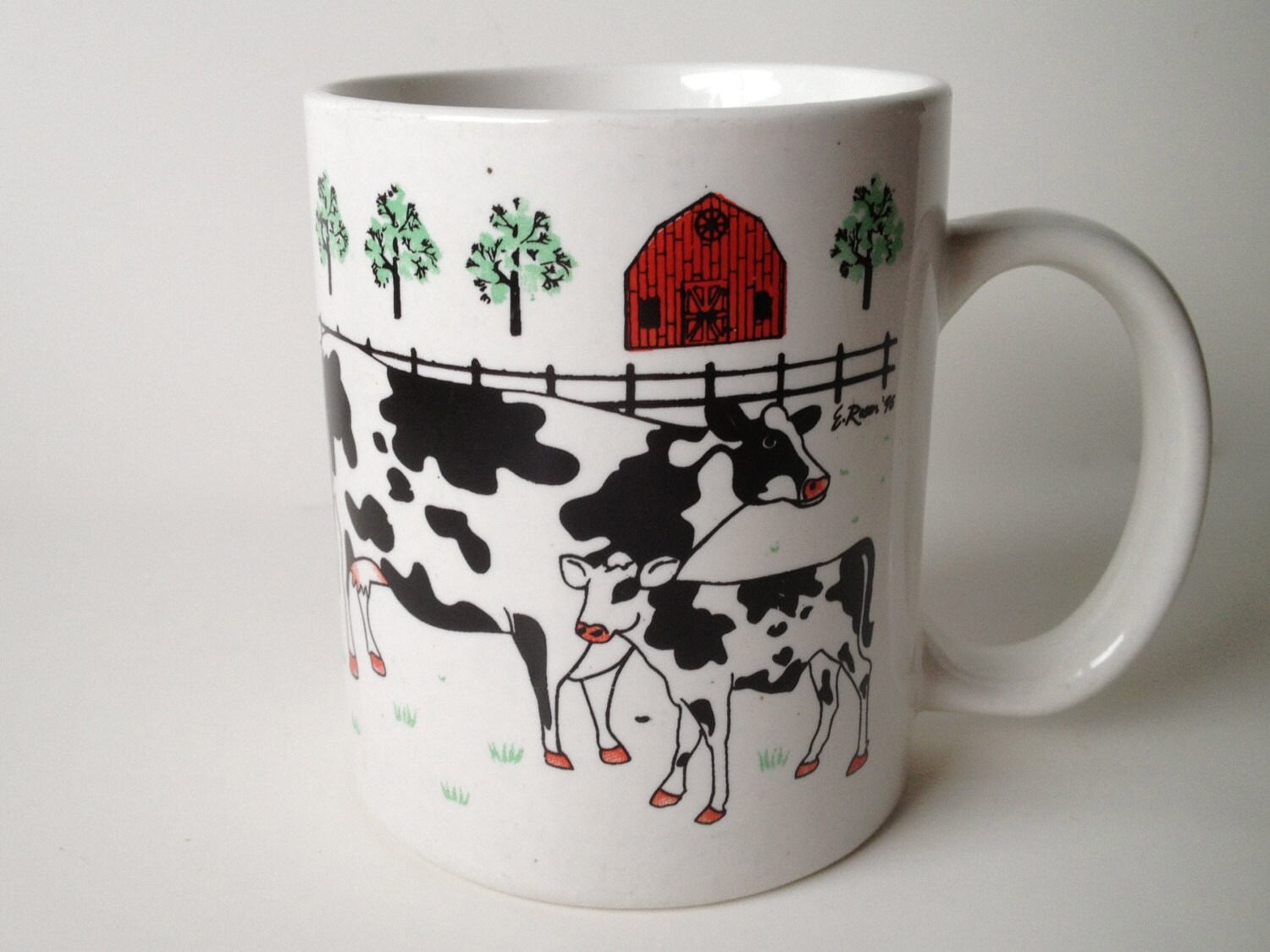 Vintage Cow Mug Farm E Rasen Coffee Cup