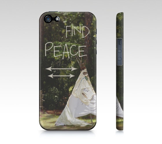 Boho Land iPhone Case OR Samsung Galaxy Case, Peace Quote, Teepee and Arrows Photo Cover for iPhone 4/4S/5 OR Samsung Galaxy 3/4