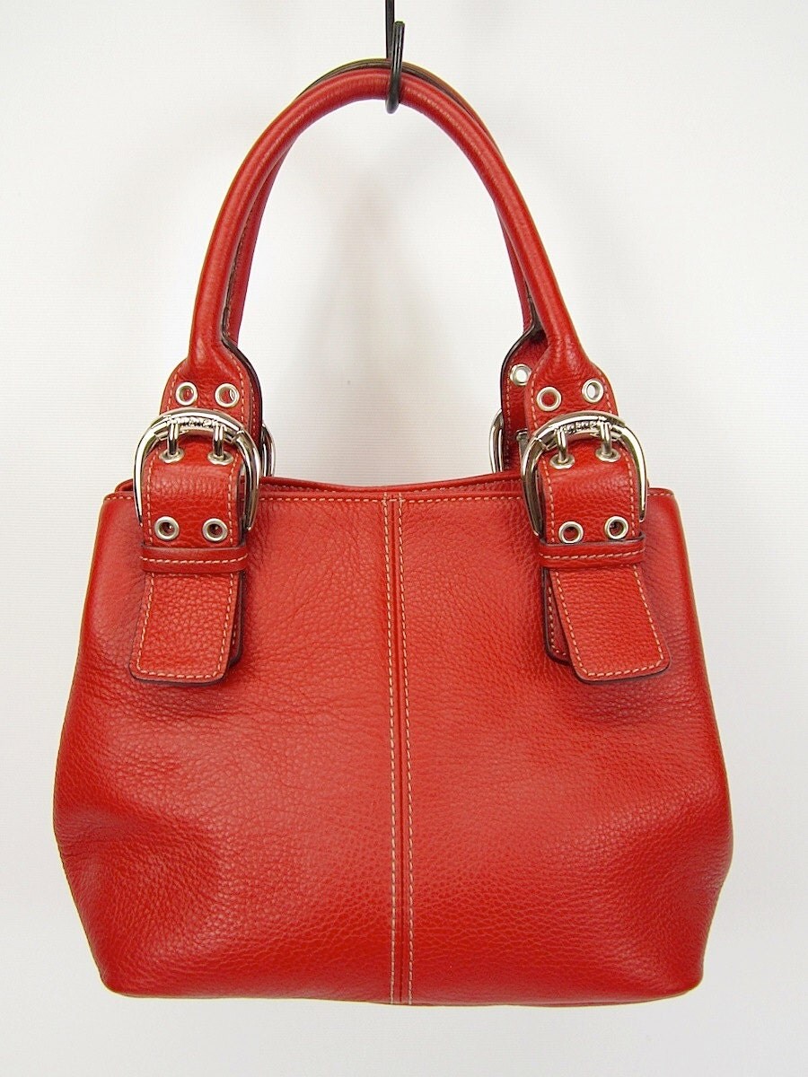 Vintage Tignanello Red Italian Pebbled Leather By Irefuse2growup