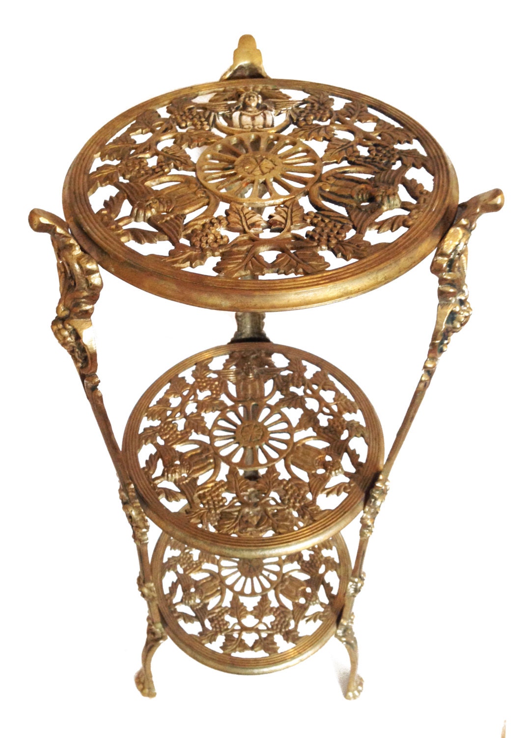 Ornate Brass Plant Stand Brass End Table by HarpersFlea on Etsy