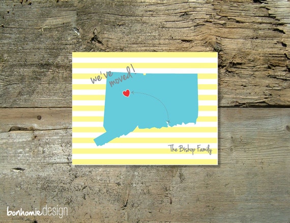 Personalized Printable WE'VE MOVED Note Card - Post Card - Flat Card - digital file Il_570xn