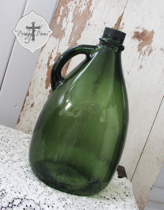 Rusticly Vintage One Gallon Green Glass Jug By Prodigalpieces 3127