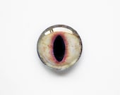 20mm handmade glass eye cabochon - light beige cat or dragon eye - VaeNoxFactory