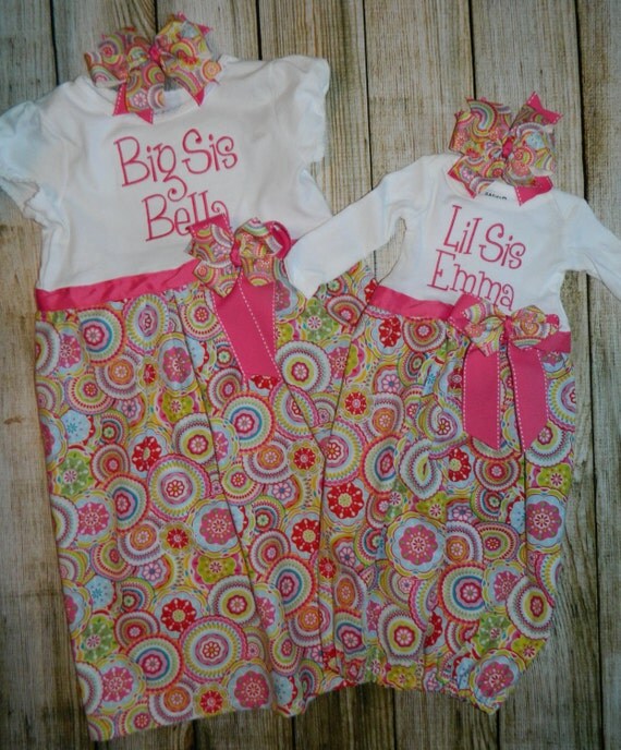 Newborn Gown Sibling Sister Matching Outfits by PrettyLittleRose
