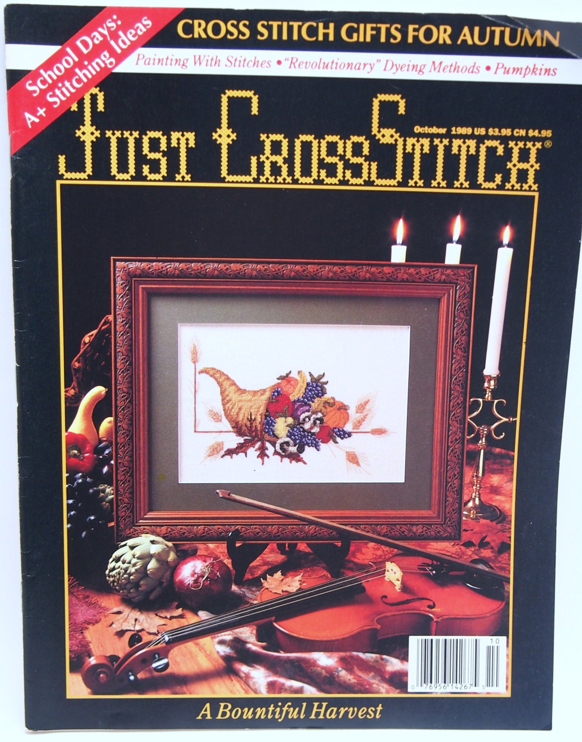Just Cross Stitch Pattern Magazine October 1989 by NeedANeedle