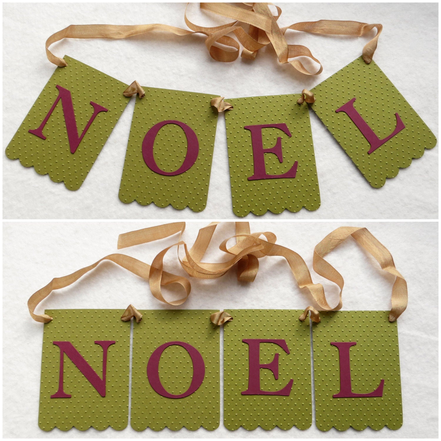 Noel Banner - Embossed Sm Dots - READY TO SHIP - Christmas Home Decor Holiday Garland Decoration Christmas Banner Il_570xn