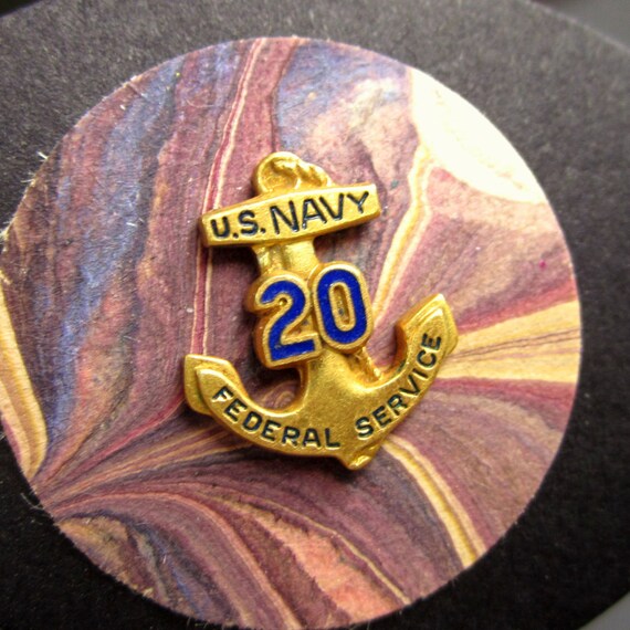 Vintage Lapel Pin U.S. Navy 20 Year Federal by GreenLeavesBoutique