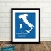 Personalized Wedding Gift : Custom Country Map Print - 8x10 / Italy - Any State or Country Available - Holiday Gift for Newlywed