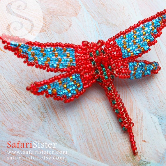 items-similar-to-new-3d-peyote-stitch-dragonfly-pendant-jewelry-findings-craft-supplies-on-etsy