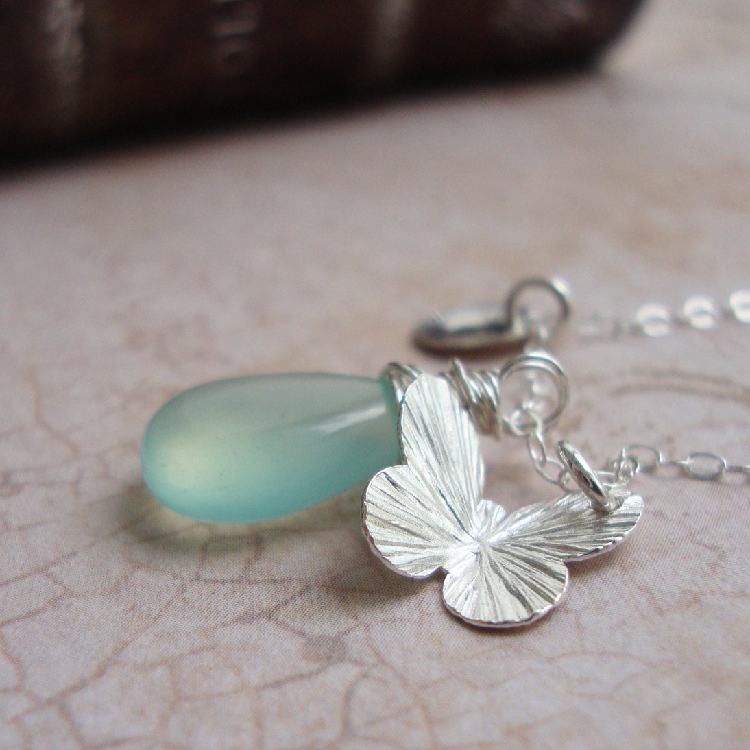 Butterfly Necklace Personalized Stone Necklace by lizix26 on Etsy