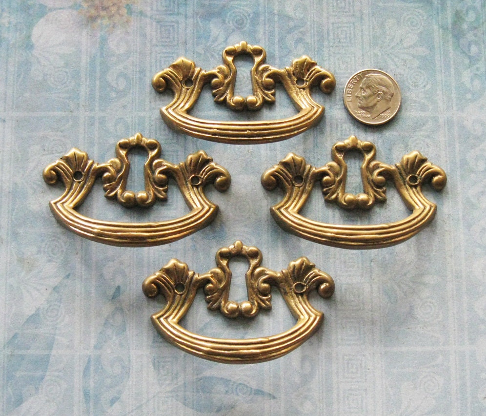 Escutcheon Finger Pull Handle Lot Antique Art Deco by FOUNDLINGS