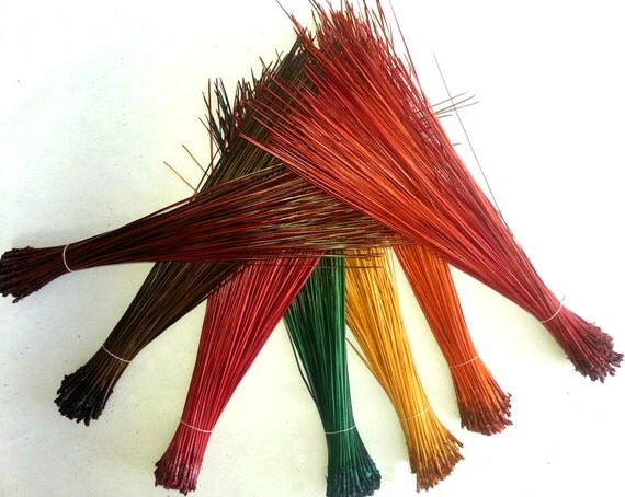 Dyed Pine Needles for Basket Weaving or Gourd by artgalstudio
