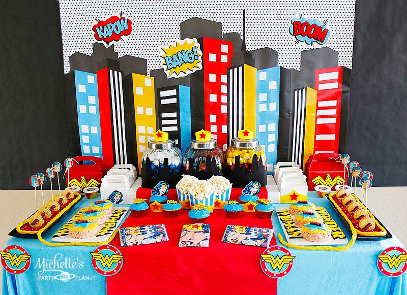 4ft x 2.5 ft Superhero backdrop Superhero by PartyPlanItDesigns