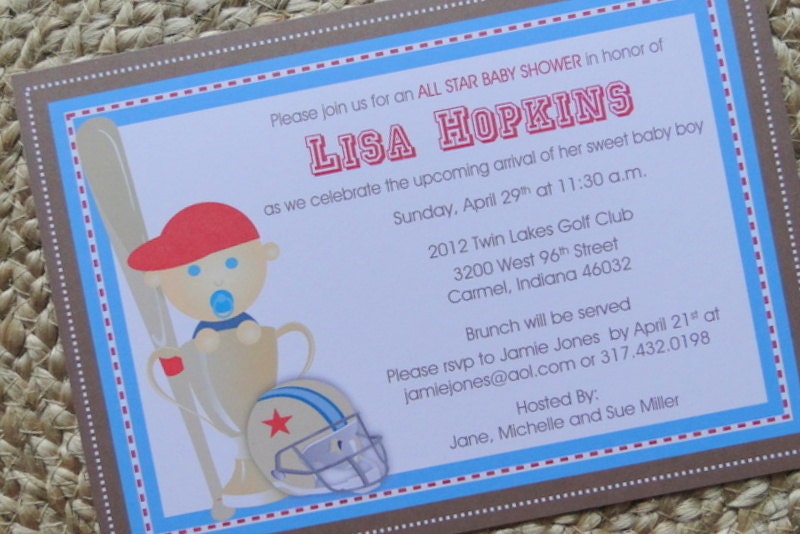 Little Sports Star Baby Shower Invitation or Annoucements (set of 10) Il_570xn