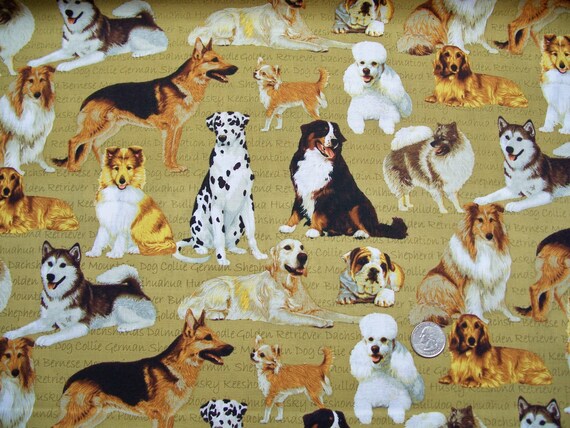 Dogs Fabric Traditions Designer Cotton Quilt by fabricalacarte
